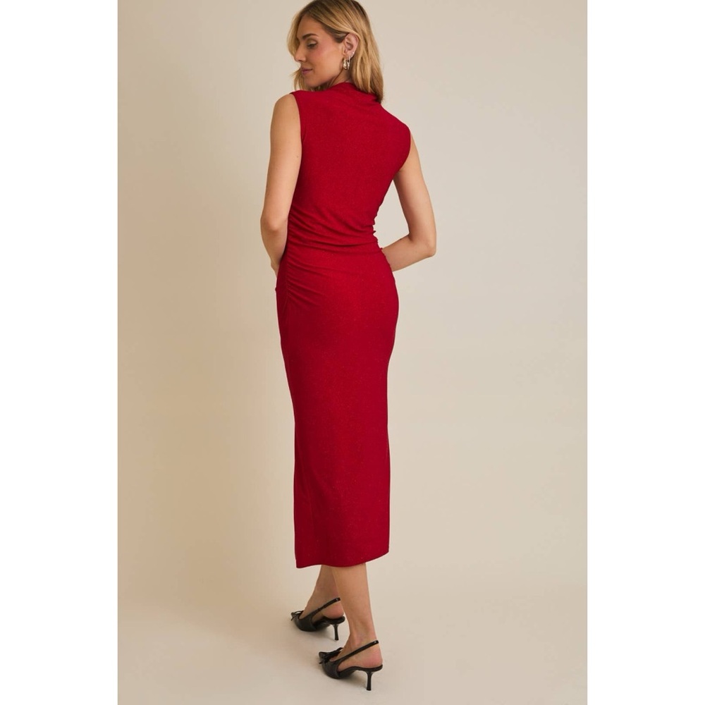 Holiday Crimson Sleek Maxi Dress - Picture 3 of 4